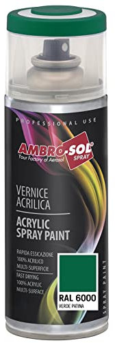 AMBRO-SOL V4006000, Pintura acrílica en spray, Verde Patina, RAL 6000, 400 ml