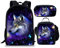 chaqlin Modischer Galaxie-Tier-Rucksack, Schultaschen für Jungen und Mädchen, Büchertasche, Tagesrucksack, (3 Stück) Wolf-1, Einheitsgröße, Schulrucksack
