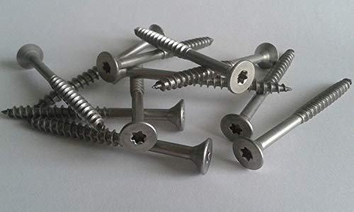 Edelstahl Spanplattenschrauben aus A2 V2A VA Teilgewinde mit Torx TX Senkkopf Schrauben Holzschrauben Edelstahlschrauben Universalschrauben (200, 4,5 x 35 mm)