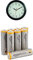 Out of the blue 79/3174 Kunststoff-Wanduhr, Rückwärtslauf mit Amazon Basics Batterien