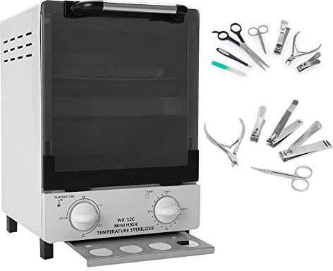 Dioche Hochtemperatur-Sterilisator, 10 l Sterilisationsbox, Infrarot-Sterilisationsschrank, Desinfektionsgerät für Manikürezubehör und Friseurwerkzeuge
