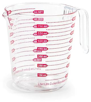 Jarra medidora - Jarra graduada para líquidos y alimentos - Vaso con capacidad 800 ml - Unidad de medida de la graduación mililitros