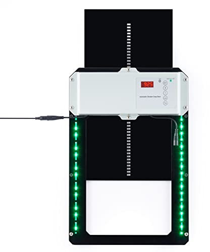 CO-Z Ouvre-Porte Automatique pour Poulailler avec Minuterie Capteur de Lumière, Porte Electrique pour Poulailler Compatible avec Panneaux Solaires (Avancé)