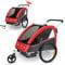 KESSER® Kinderfahrradanhänger Sport-RX 2in1 Jogger & Buggy 5-Punkt-Gurt Sicherheitsgurt 360° Vorderrad Kinderfahrradanhänger Reflektoren für 1-2 Kinder (max. 40 kg) Getränkehalter & Smartphonefach