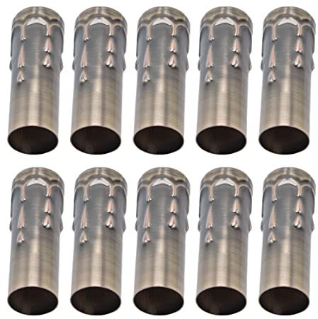 Garosa 10 Stück E14 Metallrohr Lampenkopf Gehäuse Eisen für Kerzenlampenfassung Rohr Lampensockel 25x80mm Kristall Kronleuchter Rohr Beleuchtung Zubehör Armaturen(Grüne Bronze)
