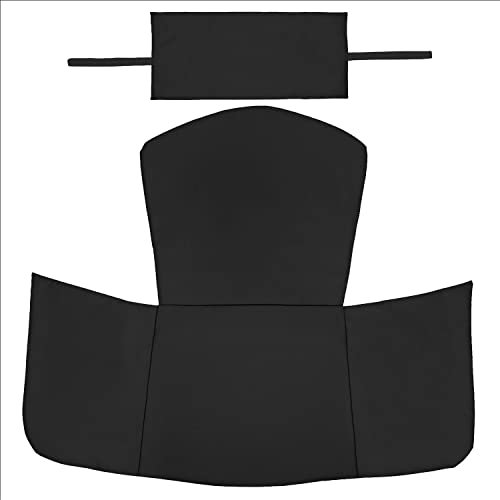 Ferocity Hängesessel Kissenbezug, Polsterbezug, Überzug für Polyrattan/Rattan Kissen Hängeschaukel, Hängekorb, Schaukel Korb, Rückenkissenbezug in der Farbe Schwarz [114]