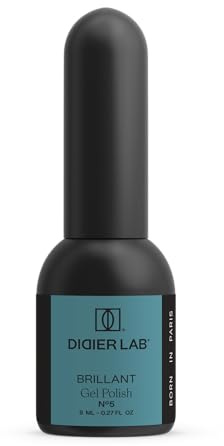 DIDIER LAB Premium Brillant No.05 Flash Gel Polish – Blue UV/LED Glitter Gel With Diamond Shine – Highly Pigmented Self-Levelling Varnish – Long-Lasting High Gloss Colour – Flash Shine Effect – 8ml