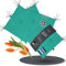 LILENO HOME 4er Set Stuhlkissen Türkis (40x40x4,5 cm) - Sitzkissen für Gartenstuhl, Küche oder Esszimmerstuhl - UV-beständige Indoor u. Outdoor Stuhlauflage als Stuhl Kissen (Laura FUM)