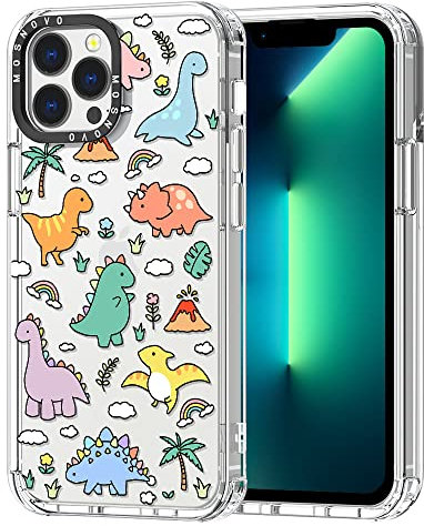 MOSNOVO für iPhone 13 Pro Max Hülle – Durchsichtige, schlanke, stoßfeste TPU+PC-Handyhülle, [6,6 Fuß Fallschutz/Anti-Abziehen] - Dinosaurierland