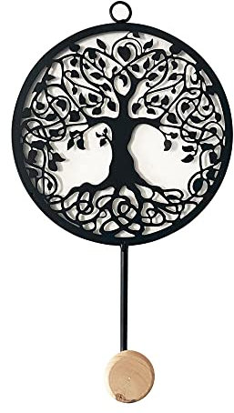 ORIGEN Patère - Portemanteaux Métal, Arbre de Vie, Métal et Bois, H 28 cm