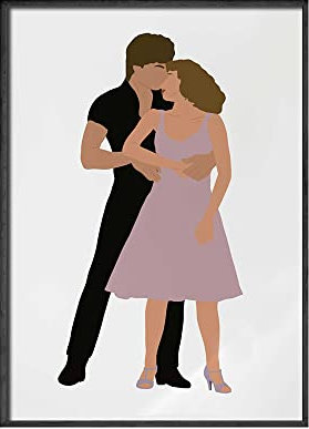 HLSHOE Poster Pulp Fiction Kunstdruck Klassisches Filmplakat Abstrakte minimalistische Wandkunst Tanzen Leinwand Malerei Wandbilder Wohnkultur (Color : E, Size : 40x50CM No Frame)