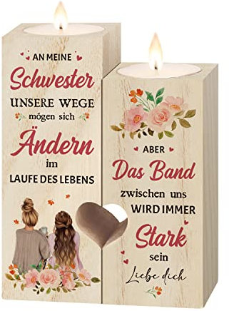 Schwester Geschenk, Kerzenständer-Geschenke für Schwester, Geschenk Schwester Geburtstag, Schwester, Geburtstagsgeschenk für Schwester Schwestern