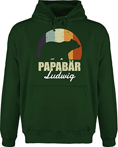 Hoodie Herren Pullover Männer - zum Vatertag - Papabär Bär Papa Vater - XL - Dunkelgrün - vaeter geschenke personalisierte vatertagsgeschenk pulli personalisierter väter hoodies für dad