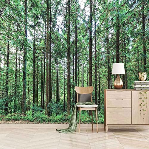 Style Européen 3D Paysage D'Arbres De La Forêt Verte Photo Peintures Murales Papier Peint Salon Hôtel Luxe Fond Peinture Murale Décor Peler Et Coller Affiches Murales Auto-Adhésif Ar 140(L) x70(H) cm
