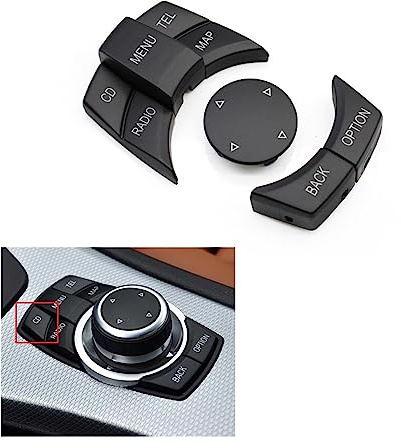 MORREZ Auto Konsole CIC IDrive Multi-Media Knopf Menü Taste Schalter Fit for BMW 1 3 5 X1 X5 X6 Serie E87 E90 E91 E92 E60 E84 E70 E71 E72 (Color : Black Model A)