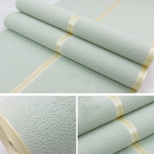 Juodkeo Faux Hirschfell Vliestapete für Wohnzimmer, 3D Moderne Beflockungstapete für Schlafzimmer, TV Hintergrund, Nicht Selbstklebend, 0.53x9.5m, Hellgrün