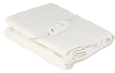 GEEPAS Electric Heated Under Blanket 65x135 cm | Soft Polyester, Fully Fitted Single Under blanket Mattress Cover with 3 Temperature settings | Over Heat Protection and Machine Washable | White