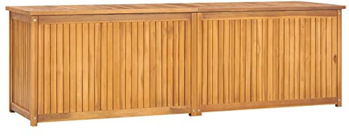 LAPOOH Gartenbox, Gartentruhe, Auflagenbox, Kissenbox, Gartenkiste, Aufbewahrungsbox, Gartenauflagenbox, Gartenmöbel, 175x50x53 cm Massivholz Teak