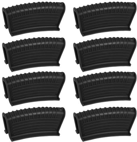 sourcing map 8pcs Silicone Assist Hot Pan Handle Holder Hot Skillet Handle Covers Pot Holder Sleeve Non-Slip Heat Resistant for Kitchen Pot Frying Pans Cookware Black