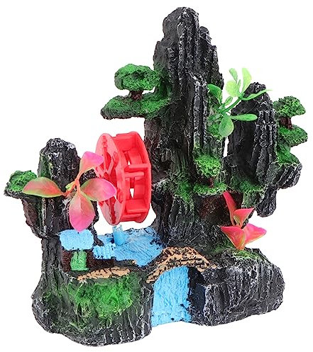Angoily Aquarium Mountain Rockery Fish Tank Decorations Elegant Resin Craft Safe for Fish for Fresh Tanks