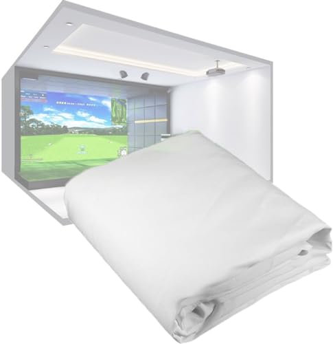 Golf-Simulator-Leinwand, weißes Tuch, tragbares Indoor-Trainingsprojektions-Leinwand-Vorhangtuch für Golfballübungen/Game-Entertainment-Tool,3x2m/9.8x6.5ft