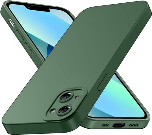 Tenphone Coque pour iPhone 13 (6,1), Étui de Protection Antichoc en Silicone TPU Souple avec Protection Caméra - Vert