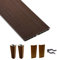 AERREGI KIT ZOCCOLO NOCE SCURO PER CUCINA BATTISCOPA ALTEZZA 10, 12 E 15 CENTIMETRI | ZOCCOLI 5 METRI CON ACCESSORI PER UNIONE E KIT GANCI | KIT ZOCCOLATURA N. SCURO (4, Noce Scuro, H100 mm)