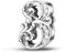 Nummer 3 Charms,925 Sterling Silber Glückszahl-Anhänger für Europäische Armbänder und Halsketten,Geburtstag Zahlen Bead Charms Anhänger