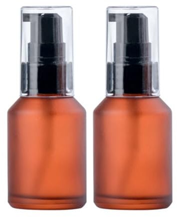 2 Pcs 60ml 2oz Glass Pump Bottles Refillable Glass Pump Lotion Dispenser Cosmetic Cream Pump Bottle Travel Size Soap Dispenser Cosmetic Containers Travel Pump Bottles for Toiletries(Wine Red)