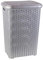 Acan Tradineur - Cesto para Ropa Sucia con Asas y Tapa, pongotodo Rattan de plástico, Cubo para Colada, imitación Mimbre, Fabricado en España (Plata - 60 L)