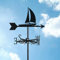 Wetterfahne, Edelstahl, Windrichtungsanzeige, Metall, Ornament, Segelboot, Schiff, Dekoration, Messwerkzeuge für Bauernhof, Garten, Häuser, Terrasse, Rasen, Schiffe