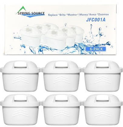 6 Pack of Water Filter Cartridges Compatible with Brita Maxtra+,Brita Marella, Marella Cool, Aluna & Aluna Cool, Mavea, Elemaris Krug, Elemaris XL, Anna DuoMax, Style