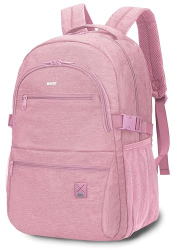 WANDF Travel Laptop Backpack for Women & Men, 15.6 Inch Laptop Rucksack Bag with USB Charging Port, Lightweight Business Work Bag, Cabin Bag 45x36x20 for Easyjet Airlines(Pink)
