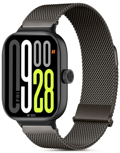 CHANRASI Métal Bracelet Compatible avec Bracelets Xiaomi Redmi Watch 5/Xiaomi Redmi Watch 4 Femme,Bracelet Double Magnétique pour Xiaomi mi band 9 Pro/Xiaomi mi band 8 Pro Gris