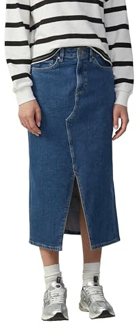 QS Wadenlanger Denimrock mit Schlitz