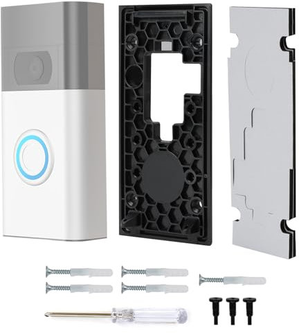 No Drill Doorbell Mount Compatible with 2nd Generation Ring Video Doorbell(2020 release),Strong Adhesive Doorbell Holder,Replacement Wall Mount Bracket Accessories Spare Parts for Door,Wall,Apartment
