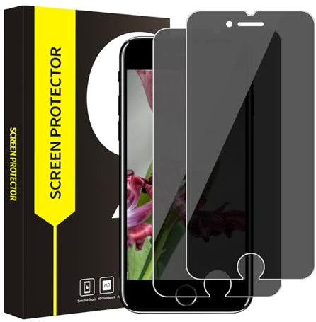 Bodyguard 2 Stück Sichtschutzfolie für Panzerglas für iPhone 6/6s/7/8/SE, Kratzfest Blickschutzfolie, Privacy Anti-Spy, Blasenfreie, Anti-Öl, 0.33mm Sensitive Touch iPhone 6/6s/7/8/SE Displayschutz