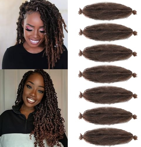 8 Packs Marley Twist Hair 24 Inch Pre-Separated Springy Afro Twist Hair Extension Afro Kinky Hair for Braiding Marley Kinky Braiding for Black Women (#1B, 24 Inch (Pack of 8))