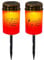 2 Stück Grablaterne Solar, LED Grablicht Trauerkerzen Mit Motiv, Grablicht Solar Wetterfest Mit Erdspieß, Grableuchte Für Den Außenbereich, Friedhofskerze (Rotes Licht)