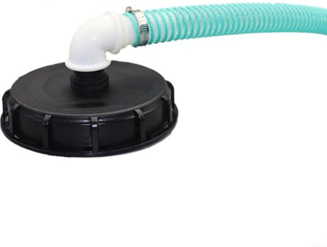 Aprilsunnyzone IBC Containerabdeckung DN 150 Automatisches Befüllsystem mit Spiralschlauch-Kit für Wasserspeicher, Regentonnen und Outdoor-Gartengeräte (32 mm)