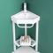 Évier en céramique avec support en acier inoxydable, ensemble lavabo d'angle et meuble-lavabo, évier utilitaire sur pied, meuble avec miroir, robinet, accessoires, for salle de bain, balcon, chambre d
