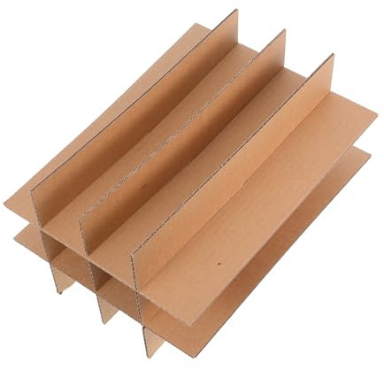 FRCOLOR 5pcs 12-grid Cardboard Dividers for Wine Bottle Shipping Boxes, 55x55x300mm Glassware Packing Supplies for Safe Transport and Moving Protection