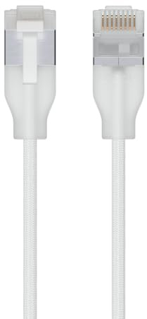 Ubiquiti Ultra-Thin Braided Shielded RJ45 Patch Cable, Designed, UACC-CABLE-PATCH-EL-C6A-0.15M-W-24