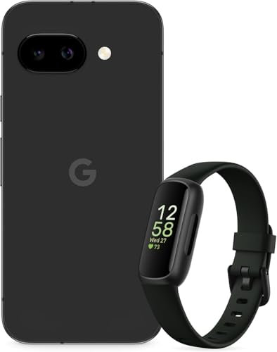 Google Pixel 9a – Smartphone Android Libre con cámara con IA, batería para Todo el día y potentes Funciones de Seguridad – Obsidiana, 256GB + Fitbit Inspire 3