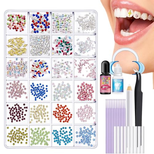 Kit de réparation de pierres dentaires | Kit de bijoux de dents pour restauration des fissures