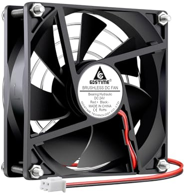 GDSTIME Ventilador PC 24 V 92 mm Ventilador 24 V 92 x 92 cm Ventilador 24 V 90 mm 2 Pin