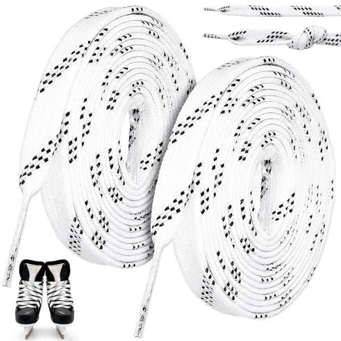 WiDream 1 Paar Skate Hockey S-chnürsenkel, Gewachste Schnürsenkel Eishockey, Profi Schnürsenkel für Eishockey Schlittschuhe Gewachst, Schuhschnüre für Inlineskates Rollschuhe Geeignet(244cm)