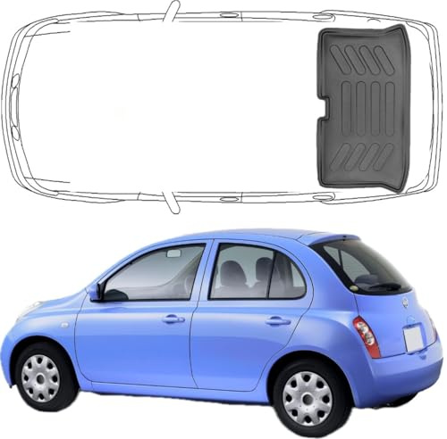 Trimak 3D Kofferraumwanne für Nissan Micra 3.Gen K12 2003-2010 | Kofferraummatte aus TPE Gummi, Passgenau, Wasserdicht, Hoher Rand, Rutschfest, Leicht zu Reinigen