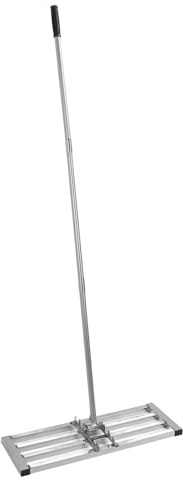 Blaihild Rasennivellierungsrechen, Robustes Nivellierwerkzeug aus Edelstahl mit 76 X 26 cm Großer Bodenplatte, Kraftsparender Griff Zum Nivellieren von Garten-, Hof- und Golfplatzböden