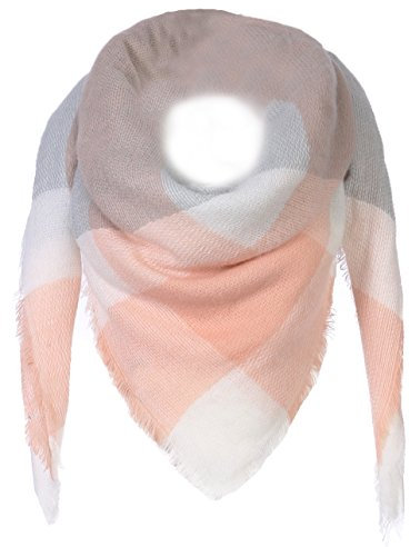 FASHION YOU WANT XXL Schal Karo (Schwarz/Türkis/Weiß)